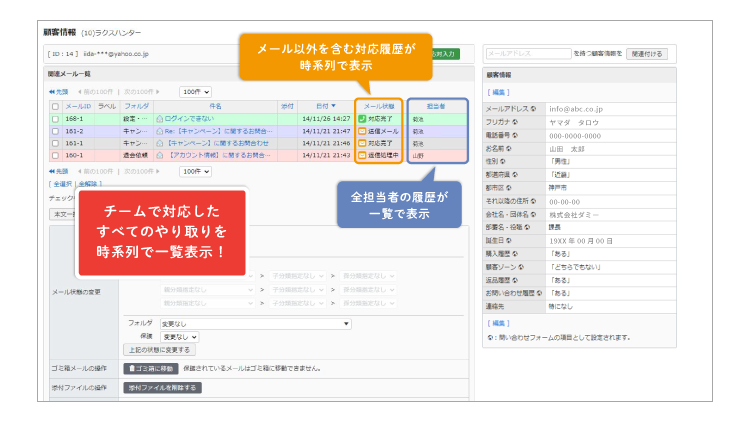 対応履歴の画像