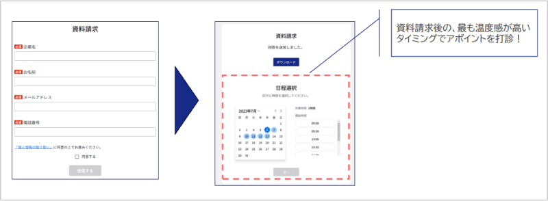 Webフォームと日程調整機能を連携