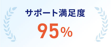 サポート満足度95%